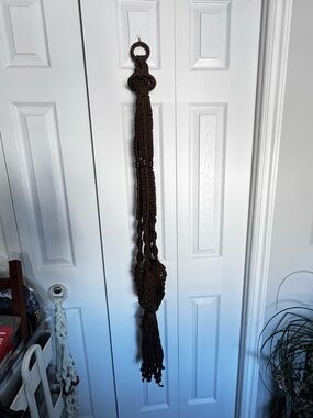 Handmade Macramé Plant Hanger in Dark Brown